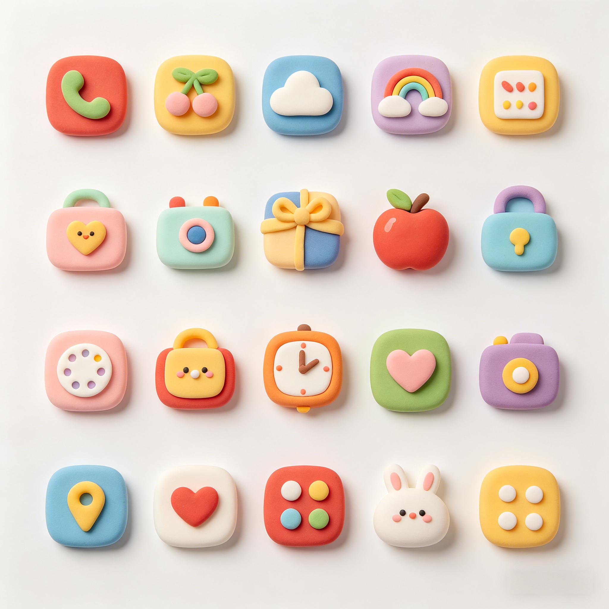 超轻黏土风软萌 APP 图标套装